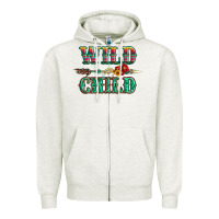Oatmeal Heather wild chıld serape sunflower and gemstone with arrow Zipper Hoodie - Artiststas