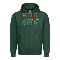Sports Green wild chıld serape sunflower and gemstone with arrow Zipper Hoodie - Artiststas