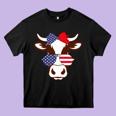 Cow 4th Of July Independence Day Heavy Core Tee Designed By Bettercallsaul