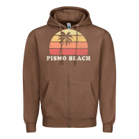 Chestnut Pismo Beach CA Vintage 70s Retro Throwback Design Zipper Hoodie - longCreatives
