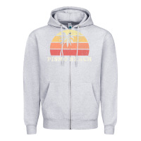 Heather Grey Pismo Beach CA Vintage 70s Retro Throwback Design Zipper Hoodie - longCreatives