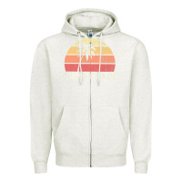 Oatmeal Heather Pismo Beach CA Vintage 70s Retro Throwback Design Zipper Hoodie - longCreatives