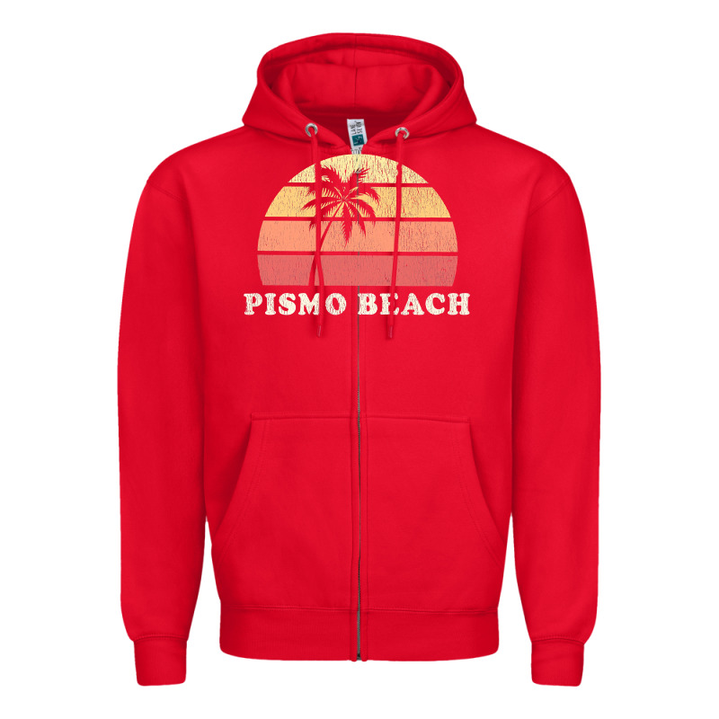 Pismo Beach Ca Vintage 70s Retro Throwback Design Zipper Hoodie by longCreatives | Teevron