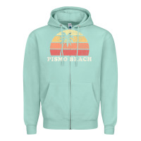 Seafoam Pismo Beach CA Vintage 70s Retro Throwback Design Zipper Hoodie - longCreatives