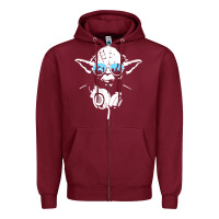 Burgundy DJ Yoda Zipper Hoodie - longCreatives
