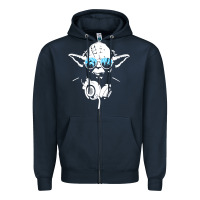 Navy DJ Yoda Zipper Hoodie - longCreatives