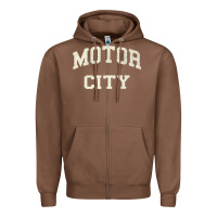 Chestnut Classic Motor City Detroit Varsity Zipper Hoodie - longCreatives