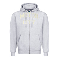 Heather Grey Classic Motor City Detroit Varsity Zipper Hoodie - longCreatives