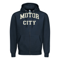 Navy Classic Motor City Detroit Varsity Zipper Hoodie - longCreatives