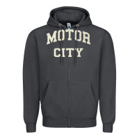 Smoke Classic Motor City Detroit Varsity Zipper Hoodie - longCreatives