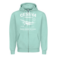 Seafoam cessna distressed Zipper Hoodie - longCreatives