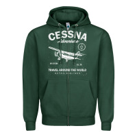 Sports Green cessna distressed Zipper Hoodie - longCreatives