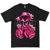 Black Survivor Breast Cancer with boxing gloves Premium Tee - NancyCooperArtShop