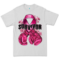 Dove Grey Survivor Breast Cancer with boxing gloves Premium Tee - NancyCooperArtShop