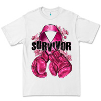 White Survivor Breast Cancer with boxing gloves Premium Tee - NancyCooperArtShop