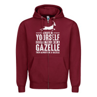 Burgundy Gazelle Gift Lover Zipper Hoodie - longCreatives