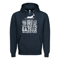 Navy Gazelle Gift Lover Zipper Hoodie - longCreatives