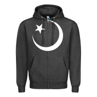 Charcoal Heather Islam Symbol Design white Zipper Hoodie - longCreatives