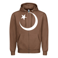 Chestnut Islam Symbol Design white Zipper Hoodie - longCreatives