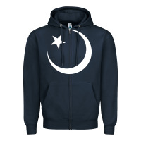 Navy Islam Symbol Design white Zipper Hoodie - longCreatives