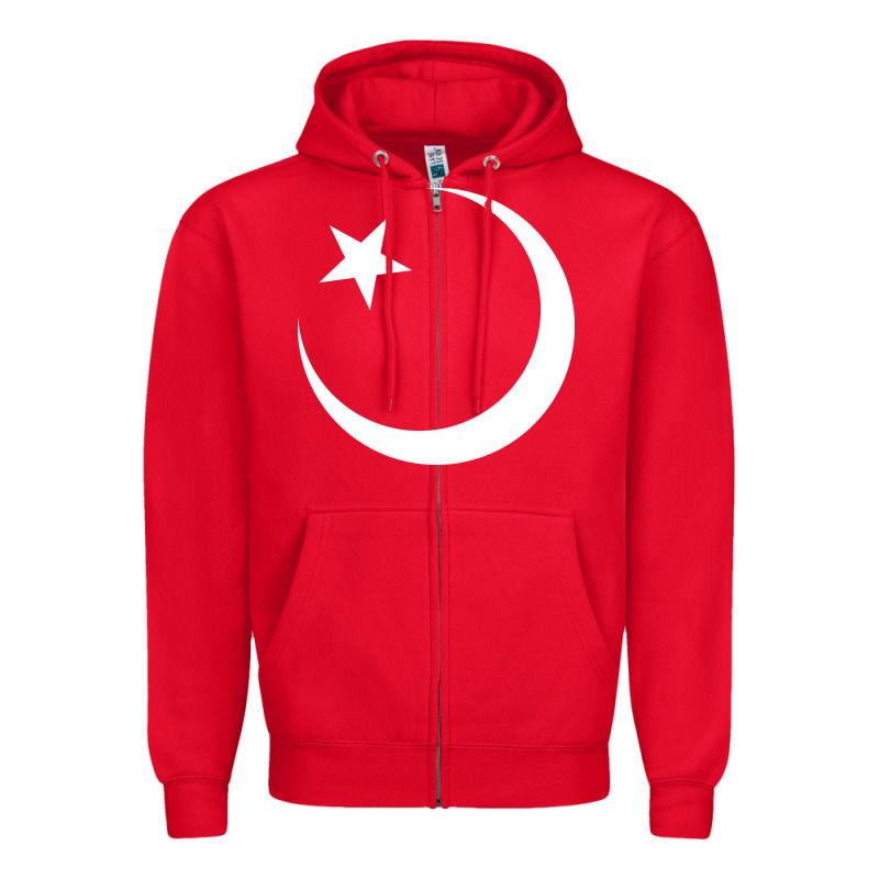 Islam Symbol Design White Zipper Hoodie by longCreatives | Teevron