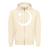 Sandshell Islam Symbol Design white Zipper Hoodie - longCreatives
