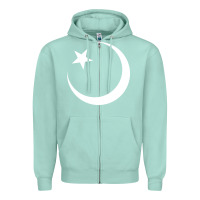 Seafoam Islam Symbol Design white Zipper Hoodie - longCreatives