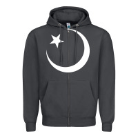 Smoke Islam Symbol Design white Zipper Hoodie - longCreatives