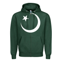 Sports Green Islam Symbol Design white Zipper Hoodie - longCreatives