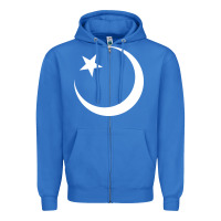True Royal Islam Symbol Design white Zipper Hoodie - longCreatives