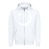 White Islam Symbol Design white Zipper Hoodie - longCreatives