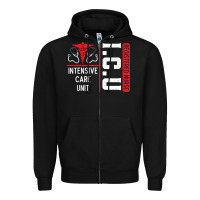 Black ICU Registered Nurse Medical Intensive Care Unit Zipper Hoodie - longCreatives