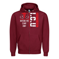Burgundy ICU Registered Nurse Medical Intensive Care Unit Zipper Hoodie - longCreatives
