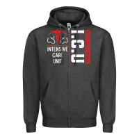 Charcoal Heather ICU Registered Nurse Medical Intensive Care Unit Zipper Hoodie - longCreatives