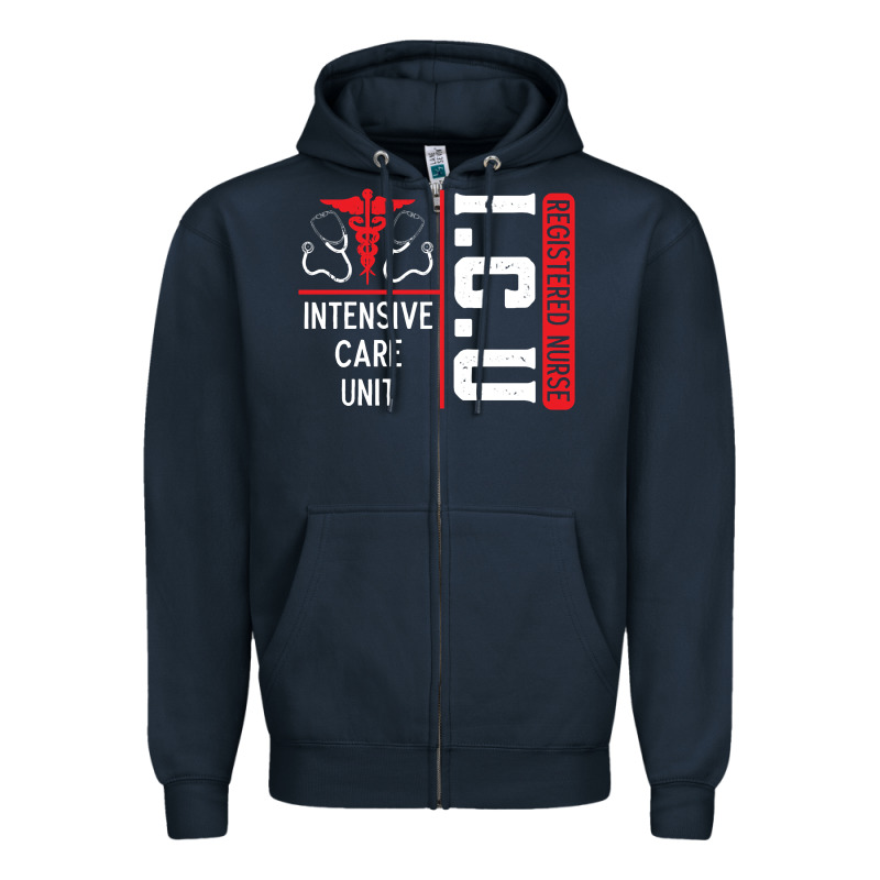 Icu Registered Nurse Medical Intensive Care Unit Zipper Hoodie by longCreatives | Teevron