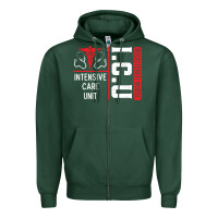 Sports Green ICU Registered Nurse Medical Intensive Care Unit Zipper Hoodie - longCreatives