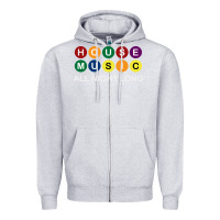 Heather Grey House Music All Night Long Ravers Zipper Hoodie - longCreatives