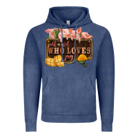 Vintage Denim just a girl who loves pig olivia Vintage Hoodie - OliviaCreatesArt