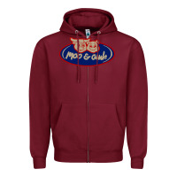 Burgundy Moo and Oink Chicago Zipper Hoodie - longCreatives