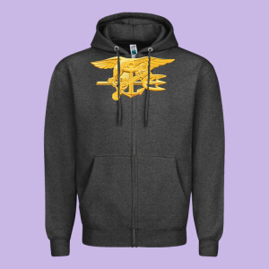 Navy Seals Badge Zipper Hoodie Designed By Longcreatives