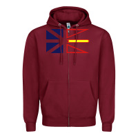 Burgundy Newfoundland and Labrador Flag - 3 Color Zipper Hoodie - longCreatives
