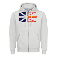 Dove Grey Newfoundland and Labrador Flag - 3 Color Zipper Hoodie - longCreatives