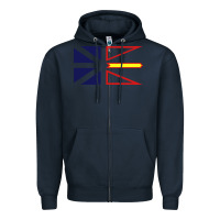 Navy Newfoundland and Labrador Flag - 3 Color Zipper Hoodie - longCreatives
