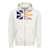 Oatmeal Heather Newfoundland and Labrador Flag - 3 Color Zipper Hoodie - longCreatives