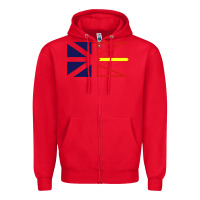 Red Newfoundland and Labrador Flag - 3 Color Zipper Hoodie - longCreatives