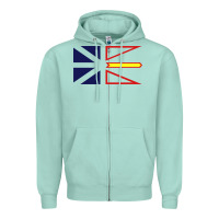 Seafoam Newfoundland and Labrador Flag - 3 Color Zipper Hoodie - longCreatives