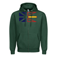 Sports Green Newfoundland and Labrador Flag - 3 Color Zipper Hoodie - longCreatives