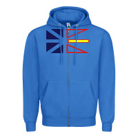 True Royal Newfoundland and Labrador Flag - 3 Color Zipper Hoodie - longCreatives