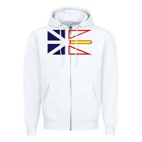 White Newfoundland and Labrador Flag - 3 Color Zipper Hoodie - longCreatives