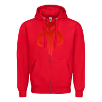 Red Mando Mythosaur Skull Sticker Zipper Hoodie - longCreatives